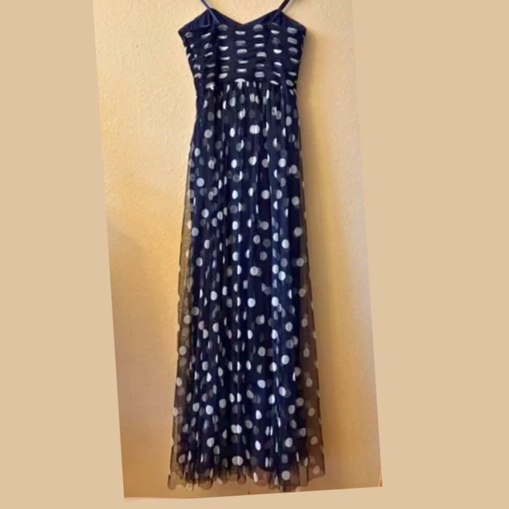 FLAWED - READ Lauren Ralph Lauren Polka Dot Tulle Maxi Dress - Picture 1 of 11